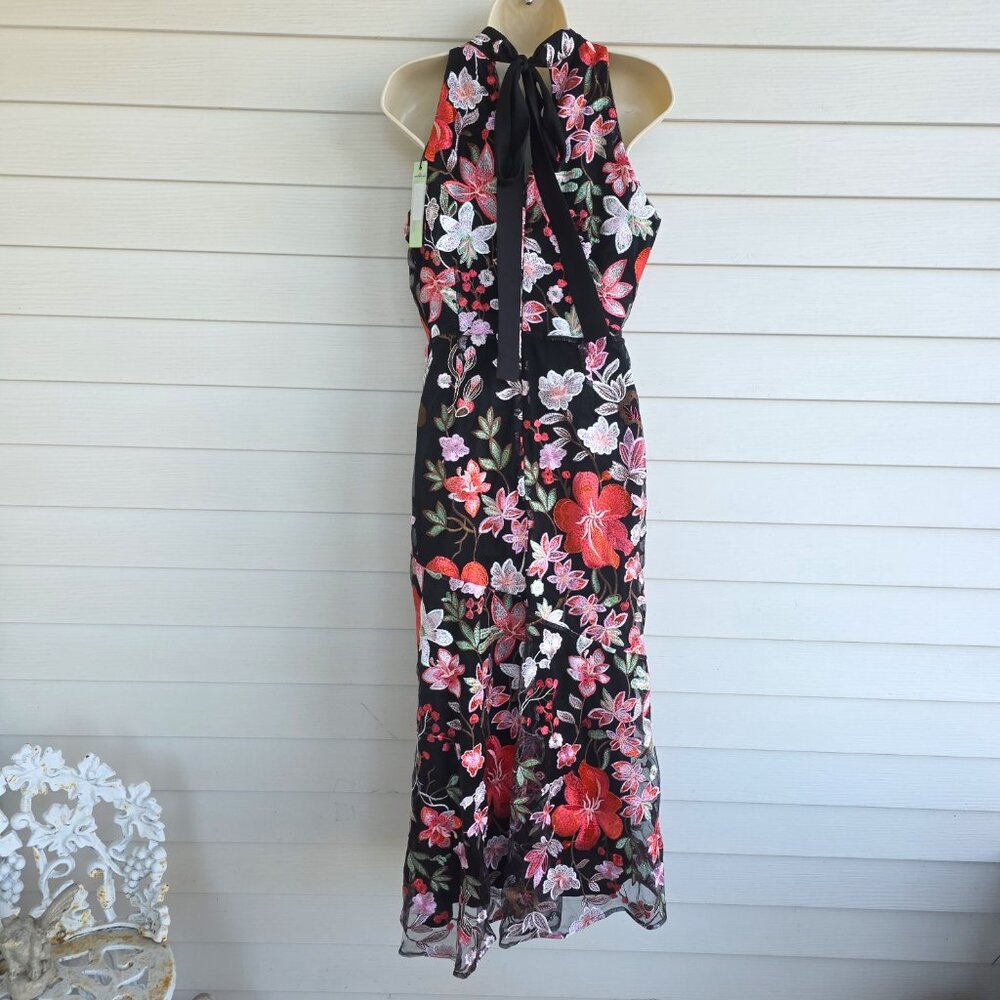 NWT Sam Edelman sleeveless dress Hibiscus floral embroidery maxi - Picture 5 of 8